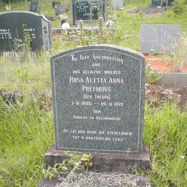 PRETORIUS Rosa Aletta Anna nee THERON 1885-1972