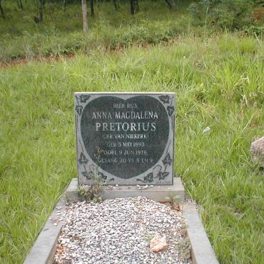 PRETORIUS Anna Magdalena geb VAN NIEKERK 1893-1978