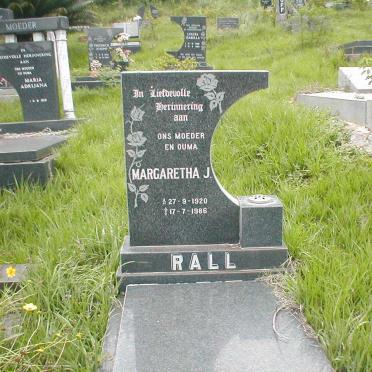 RALL Margaretha J. 1920-1986