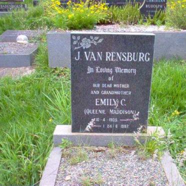 RENSBURG Emily C., J. van nee MADDISON 1905-1987