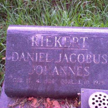 RIEKERT Daniel Jacobus Johannes 1928-1979