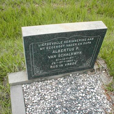 SCHALKWYK Albertus P., van 1911-1982