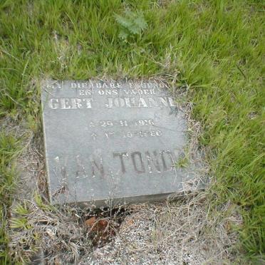 TONDER Gert Johannes, van 1916-1980