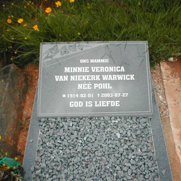 WARWICK Minnie Veronica van Niekerk nee POHL 1914-2003