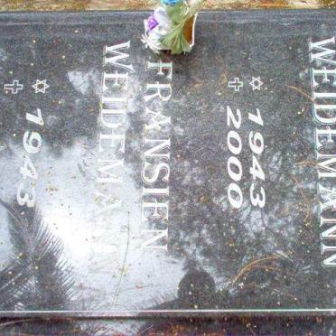 WEIDEMANN Kalla 1943-2000 &amp; Fransiena 1943-