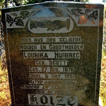 KOTZE Lourika Huibreg nee SCOTT 1876-1951