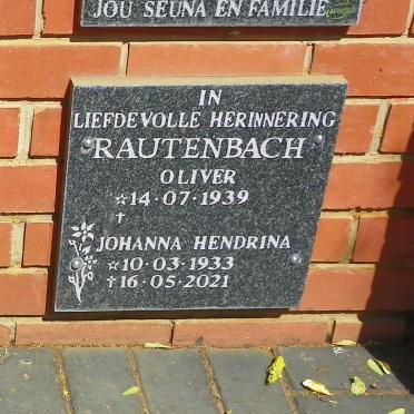 RAUTENBACH Oliver 1939- &amp; Johanna Hendrina 1933-2021