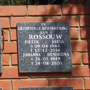 ROSSOUW Pieter Jozua 1944-2014 &amp; Johanna Hendrina 1949-2020