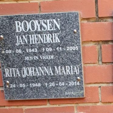 BOOYSEN Jan Hendrik 1943-2005 &amp; Johanna Maria 1948-2014