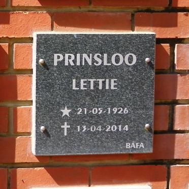 PRINSLOO Lettie 1926-2014