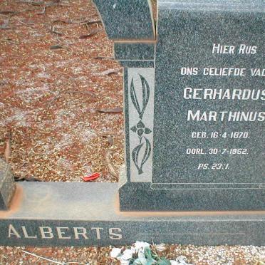 ALBERTS Gerhardus Marthinus 1870-1962