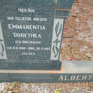 ALBERTS Gerhardus Marthinus 1870-1962 &amp; Emmarentia Dorothea OOSTHUIZEN 1880-1965 