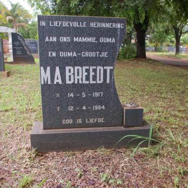 BREEDT M.A. 1917-1984