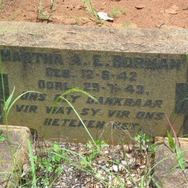 BORMAN Martha A.E. 1942-1943