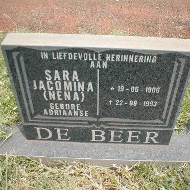 BEER Sara Jacomina, de geb. ADRIAANSE 1906-1993