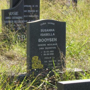 BOOYSEN Susanna Isabella formerly VAN DEVENTER nee MOOLMAN 1901-1998
