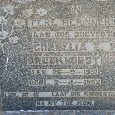 BRONKHORST Cornelia E.P. 1951-1952