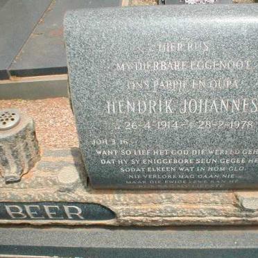 BEER Hendrik Johannes, de 1914-1978