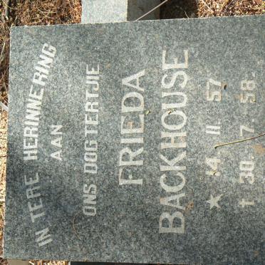 BACKHOUSE Frieda 1957-1958