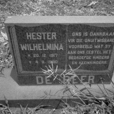 BEER Hester Wilhelmina, de 1917-1990