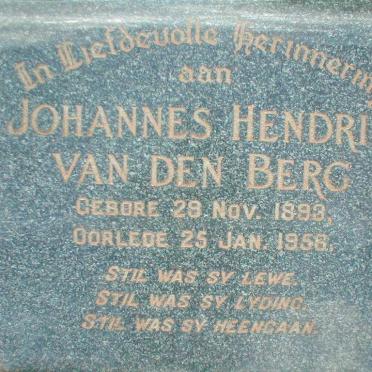 BERG Johannes Hendrik, van den 1893-1956