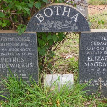 BOTHA Petrus Lodewiekus 1914-1988 &amp; Elizabeth Magdalena 1918-1994