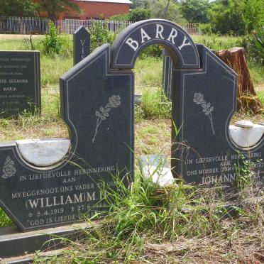 BARRY M.H. 1919-1988 &amp; Johanna 1917-1996