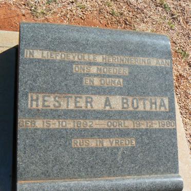 BOTHA Hester A. 1892-1980