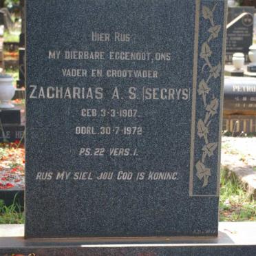 BACKHOUSE Zacharias A.S. 1907-1972 &amp; PRINSLOO Maria M.M. voorheen BACKHOUSE nee LOUW 1916-1987