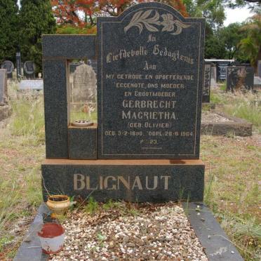 BLIGNAUT Gerbrecht Magrietha nee OLIVIER 1890-1964