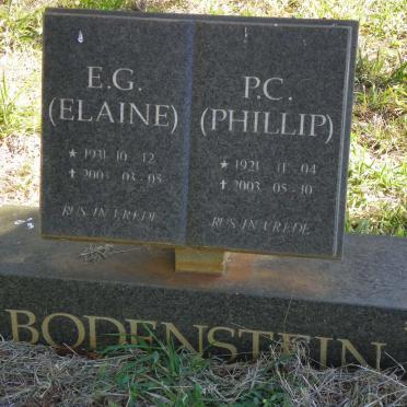 BODENSTEIN P.C. 1921-2003 &amp; E.G. 1931-2003