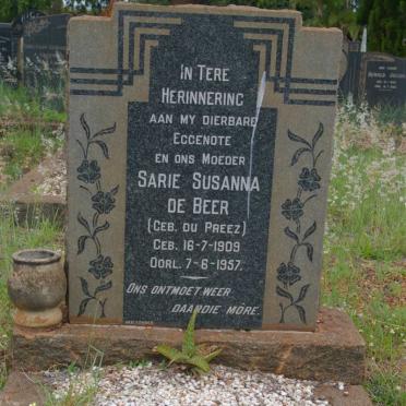 BEER Sarie Susanna, de nee DU PREEZ 1909-1957