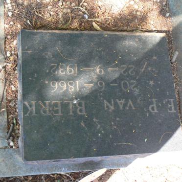 BLERK F.P., van 1866-1932