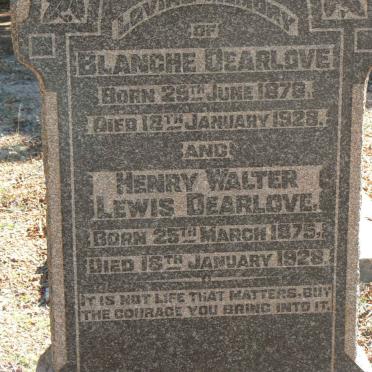 DEARLOVE Henry Walter Lewis 1875-1928 &amp; Blanche 1878-1928