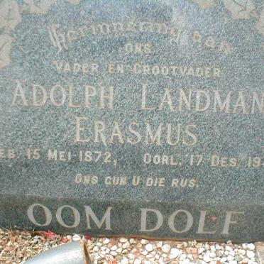 ERASMUS Adolph Landman 1872-1945