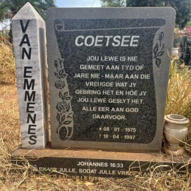 EMMENES Coetsee, van 1975-1997