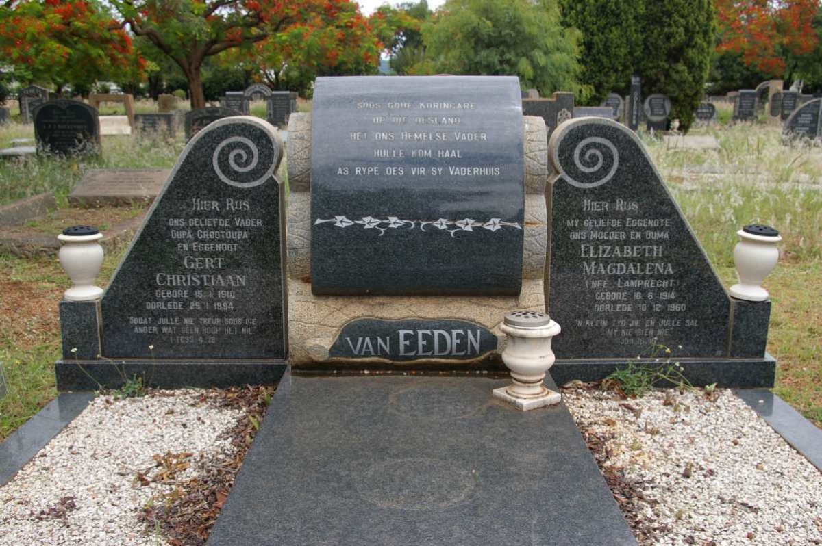 EEDEN Gert Christiaan, van 1910-1994 &amp; Elizabeth Magdalena LAMPRECHT 1914-1960