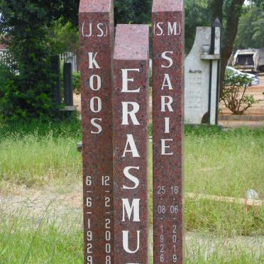 ERASMUS J.S. 1929-2008 &amp; S.M. 1926-2019