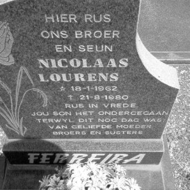 FERREIRA Nicolaas Lourens 1962-1980