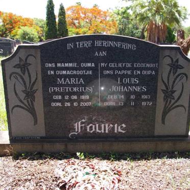 FOURIE Louis Johannes 1913-1972 &amp; Maria PRETORIUS 1919-2007