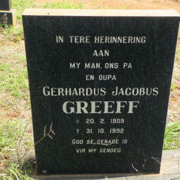 GREEFF Gerhardus Jacobus 1909-1992