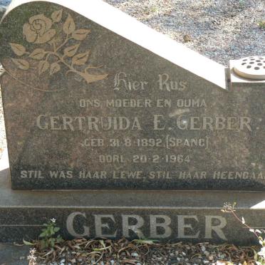 GERBER Gertruida E. nee SPANG 1892-1964