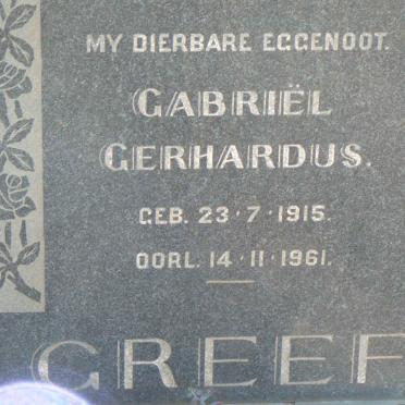 GREEF Gabriel Gerhardus 1915-1961