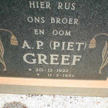 GREEF A.P. 1922-1981