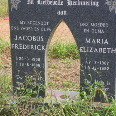 GROENEWALD Jacobus Frederick 1908-1986 &amp; Maria Elizabeth 1907-1992