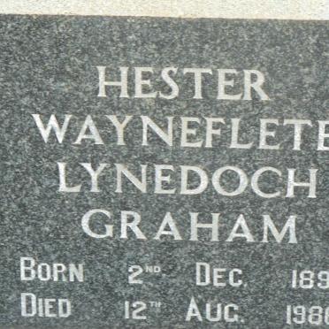 GRAHAM Hester Wayneflete, LYNEDOCH 1897-1986