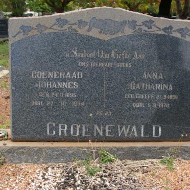 GROENEWALD Coeneraad Johannes 1895-1974 &amp; Anna Catharina GREEFF 1896-1970