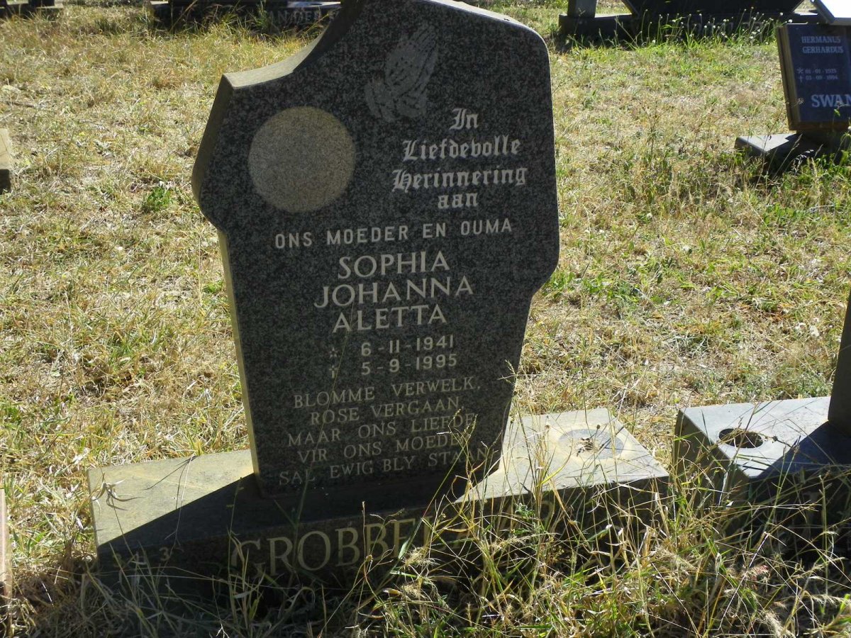 GROBBELAAR Sophia Johanna Aletta 1941-1995