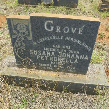 GROVE Susara Johanna Petronella 1904-1990