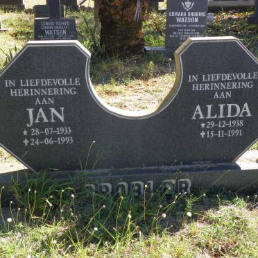 GROBLER Jan 1933-1993 &amp; Alida 1938-1991